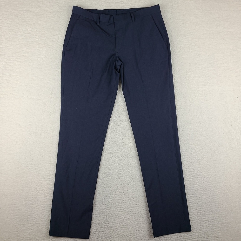 EXPRESS Performance Pants Mens 30x32 Navy Extra Slim Stretch + Dress Slacks *